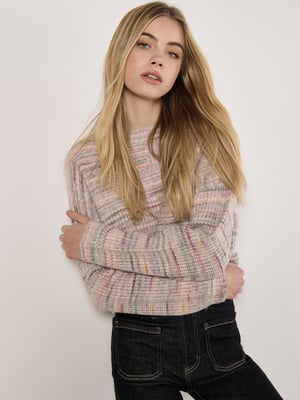 Apricot Space Dye Boxy-Pullover
