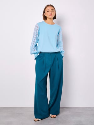 Apricot Organza-Quadrate-Arm-Pullover