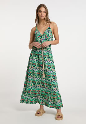 IZIA Maxikleid mit Allover-Print Damen Grün Mehrfarbig
