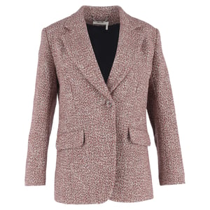 Chloé Einreihiger Tweed-Blazer mit Taschen aus mehrfarbiger Wolle