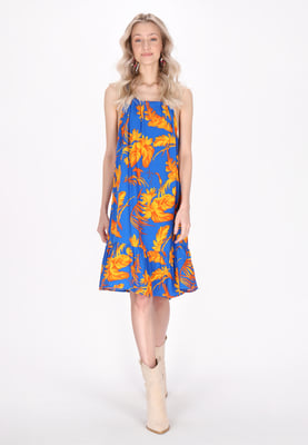 IZIA Kleid Frauen blau gelb
