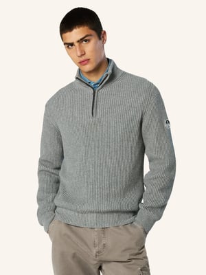 North Sails Pullover Fisherman's Rib mit halbem Reißverschluss