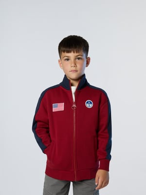 North Sails Sweatshirt Durchgehender Reißverschluss mit amerikanischer Flagge