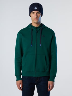 North Sails Kapuzenpullover Durchgehender Reißverschluss mit gesticktem Logo