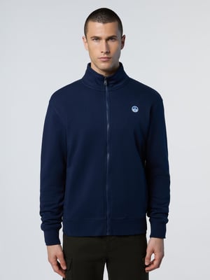 North Sails Sweatshirt Durchgehender Reißverschluss mit Logo-Patch