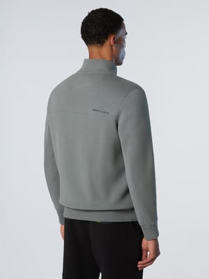 North Sails Sweatshirt Piqué Scuba Stoff mit halbem Reißverschluss