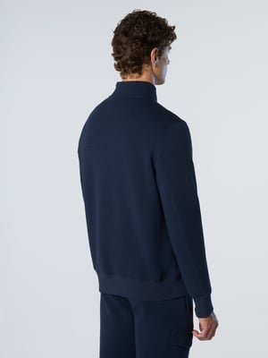 North Sails Sweatshirt Piqué Scuba Stoff mit halbem Reißverschluss
