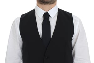 Klassische Wollweste Schwarz