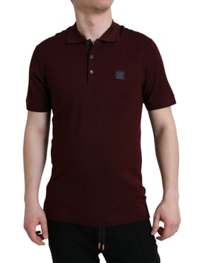 Polo-Shirt Burgunderrot mit kurzen Ärmeln