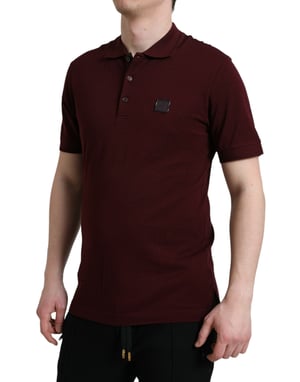 Polo-Shirt Burgunderrot mit kurzen Ärmeln