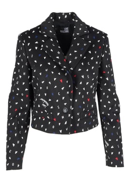 Gekürzter Blazer mit Herzmuster
