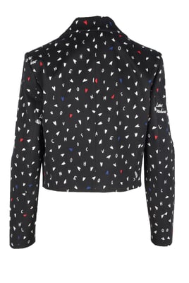 Gekürzter Blazer mit Herzmuster
