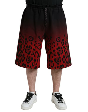 Gradient-Leopardenmuster-Sweatshorts