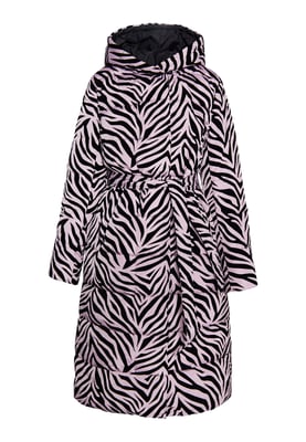 Faina Langer Steppmantel Damen Lila Zebra