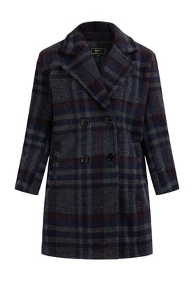 Faina Mantel Damen Blau Karriert