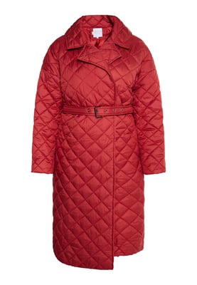 usha Steppmantel Damen Vintage Rot