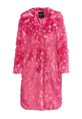 Faina Mantel aus Kunstfell Damen rosa weiss