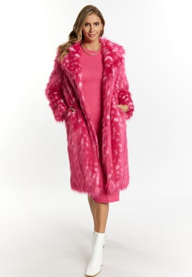 Faina Mantel aus Kunstfell Damen rosa weiss