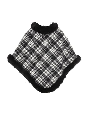 usha Poncho Frauen wollweiß schwarz