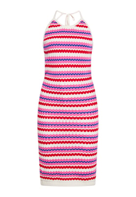 IZIA Kleid Damen Wollweiß Mehrfarbig