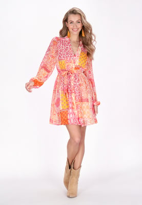 IZIA Kleid Frauen orange mehrfarbig