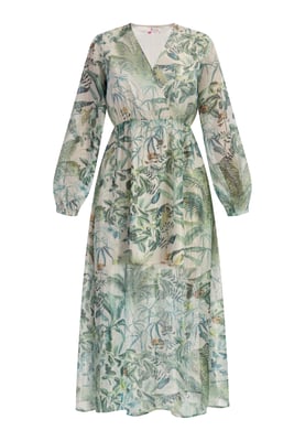 IZIA Maxi Langarmkleid Damen Dschungel Druck