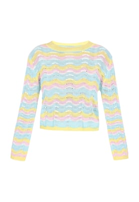 IZIA Pullover Frauen gelb mehrfarbig