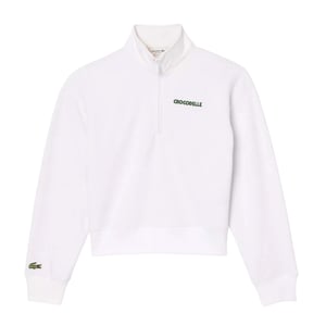 Lacoste - Sweatshirt mit kurzem Reißverschluss für Damen (Weiß)