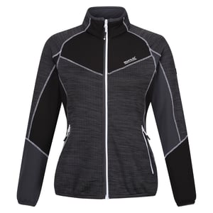 Regatta - "Hepley II" Fleecejacke Durchgehender Reißverschluss für Damen (Mittelgrau/Schwarz)
