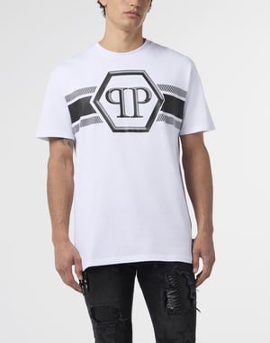 Round Neck T-Shirt Hexagon Line