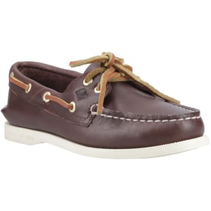 Sperry Authentische 2-Augen-Leder Damen Braune Standard Bootsschuhe