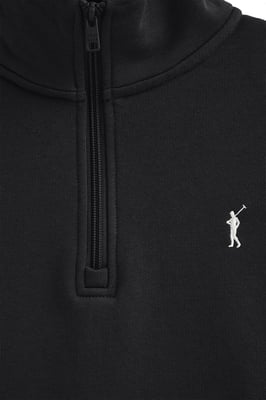 Sweatshirt schwarz mit halbem Reißverschluss und Rigby Go-Logo