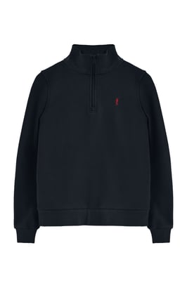Sweatshirt marineblau mit halbem Reißverschluss und Rigby Go-Logo