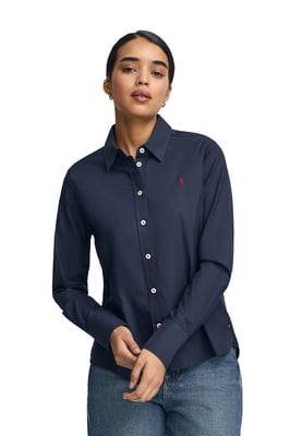 Hemd marineblau mit geradem Schnitt und Rigby Go-Logo