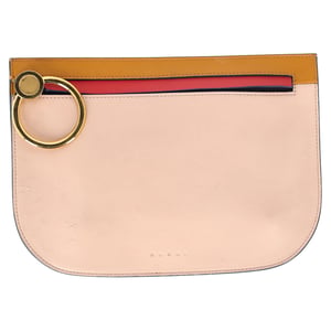 Marni dreifarbige Clutch-Tasche mit Reißverschluss aus mehrfarbigem Leder