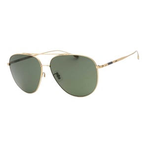 Hugo Boss - "1296" Sonnenbrille für Herren, Titanium-Grau, Edelstahl (Gold/Grün)