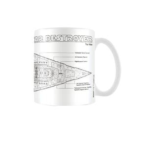 Star Wars - Kaffeebecher "Star Destroyer", Skizze (Weiß/Schwarz)