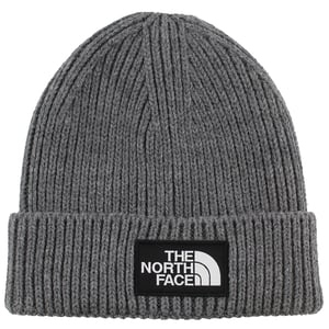 The North Face Logo Box Beanie mit Umschlag in Grau