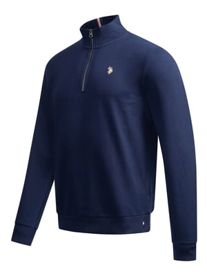 U.S. POLO ASSN. Herren Half-Zip Pullover USNiico aus Baumwollmix