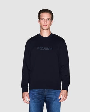 Rundhals-Sweatshirt in Dunkelblau