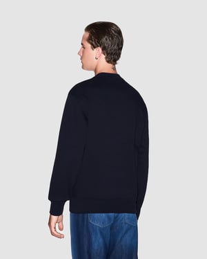 Rundhals-Sweatshirt in Dunkelblau