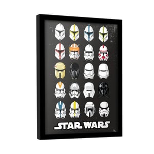 Star Wars - Gerahmtes Poster, Helm (Schwarz/Bunt)
