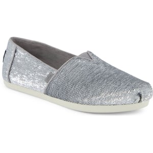 TOMS Alpargata Pailletten Textil Damen Silber Espadrilles
