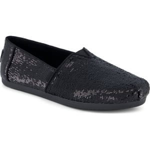 TOMS Alpargata Pailletten Textil Damen Schwarze Espadrilles