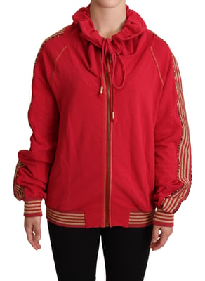 Rote Kapuzenpullover mit Reißverschluss