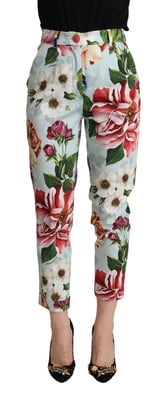 Blumenmuster cropped Hose