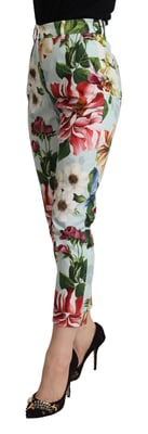 Blumenmuster cropped Hose