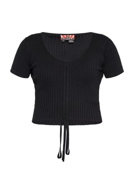 Mymo Crop-Top Damen schwarz