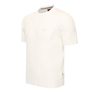 Cappuccino Italia Loreto Cable Knit Tee  Weiss