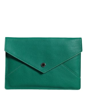 Umschlag-Clutch Leder Grün